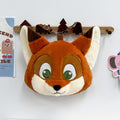 Plush Fox Face Crossbody Bag