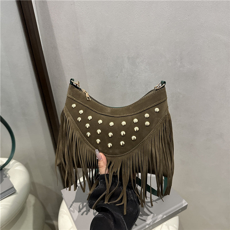 Bohemian Fringe Detail Crossbody Bag