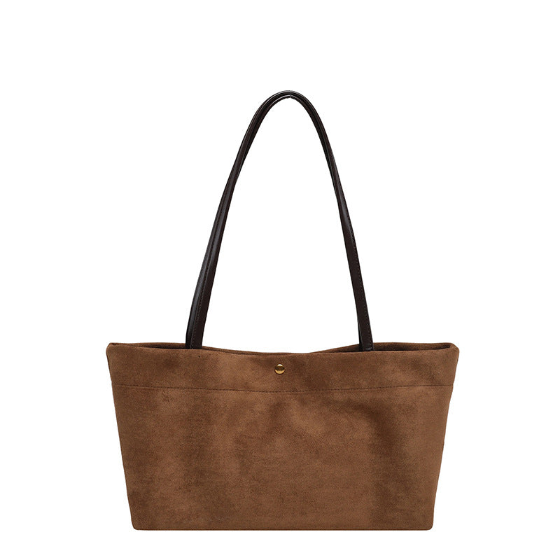 Suede Shoulder Tote Bag