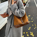 Women's elegant tote bag with authentic suede elements-https://detail.1688.com/offer/995332575880.html-Calm Wears-Braun-nothing-Calm Wears