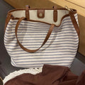 Striped Canvas Tote Bag
