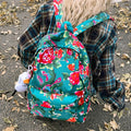 Leisure backpack with colorful floral pattern