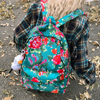 Leisure backpack with colorful floral pattern