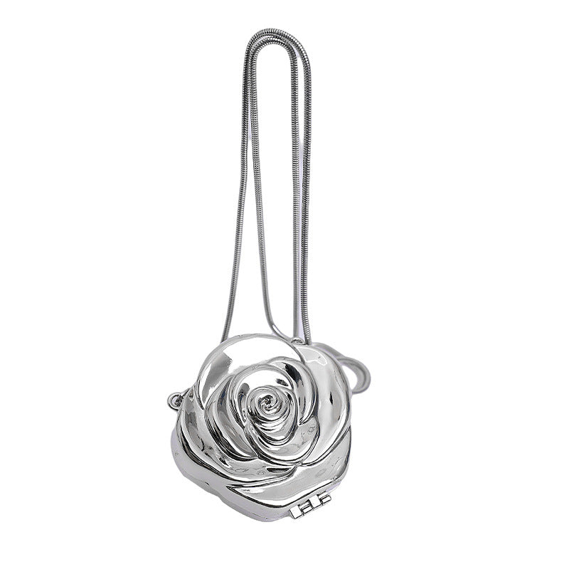 Elegantly Crafted Rose-Shaped Crossbody Bag