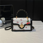 Playful Cherry Print Mini Satchel Handbag