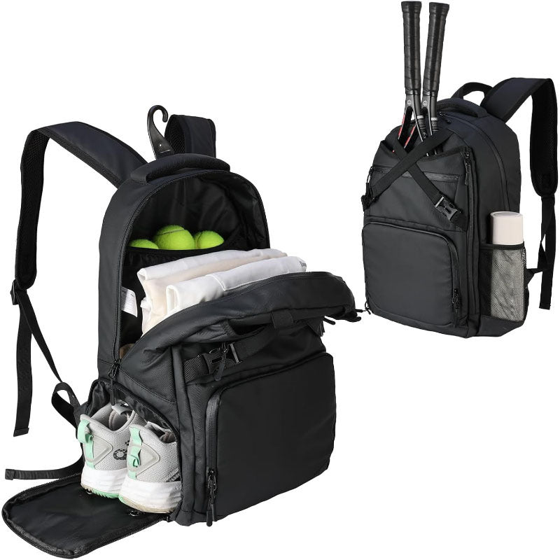 Sporty backpack with separate shoe compartment and multifunctional pockets