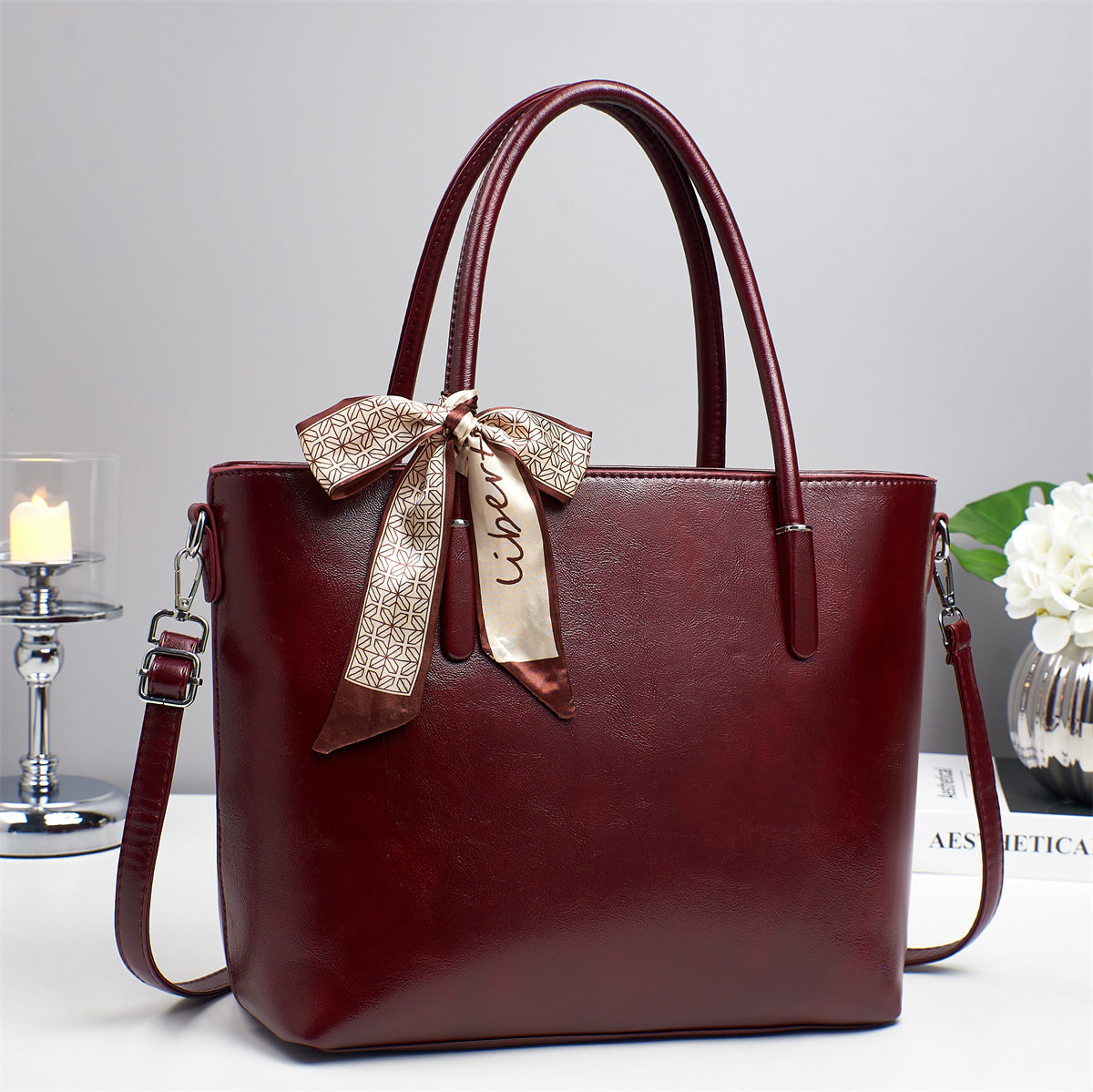 Women's elegant shoulder bag with playful bow accent-https://detail.1688.com/offer/952045067560.html-Calm Wears-Rot-32-Calm Wears