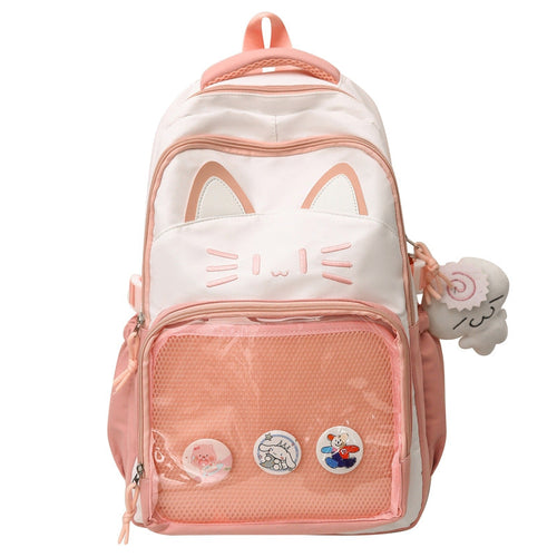Cute Cat-Themed School Backpack-https://detail.1688.com/offer/857308812538.html-Calm Wears-Pink-Calm Wears