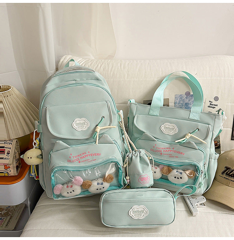Multi-Functional School Backpack and Tote Bundle-https://detail.1688.com/offer/1014295663140.html-Calm Wears-Mint-Calm Wears