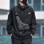 Sling bag with ergonomic design and water-repellent material