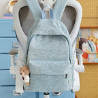 Casual Lightweight Backpack with Polka Dot Design
