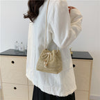Bohemian-Inspired Woven Mini Drawstring Bag