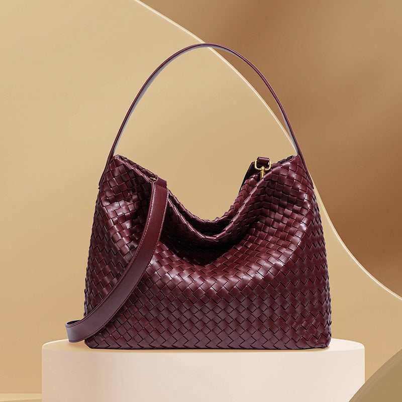 Textured Woven Hobo Bag