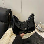Premium Glossy Faux Leather Hobo Bag