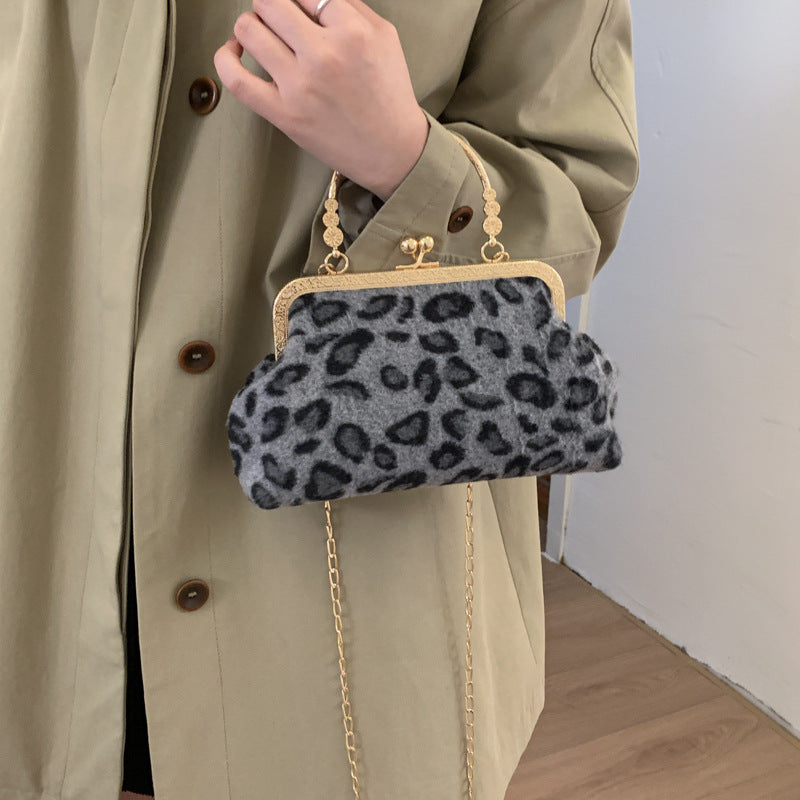 WoElegant Leopard Print Evening Handbag