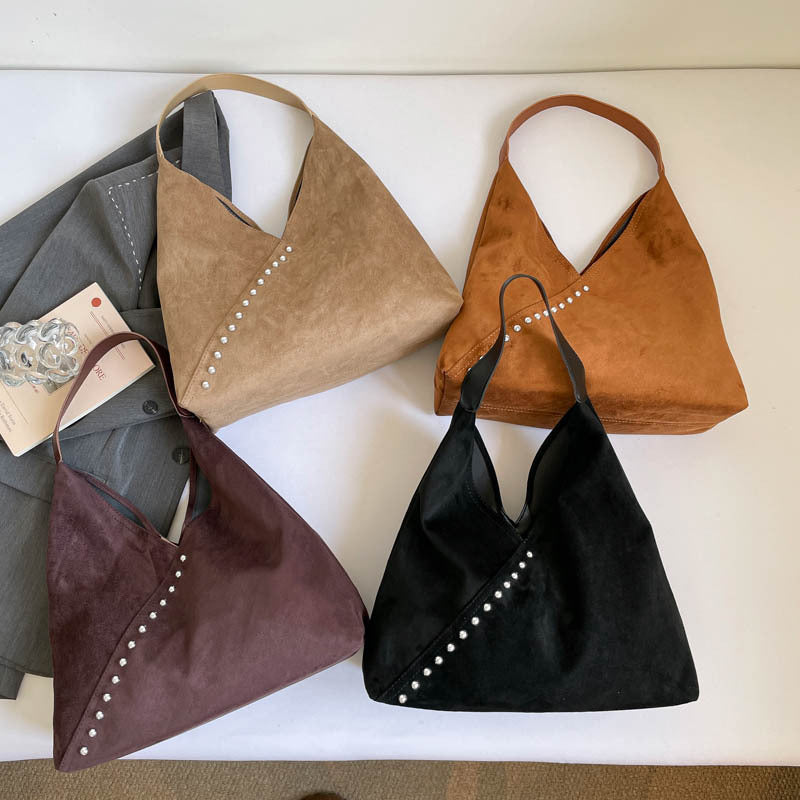 Unique Textured Suede Hobo Bag
