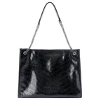 Women's Tote Bag made of shiny faux leather with quilted pattern-https://detail.1688.com/offer/1039394774896.html-Calm Wears-Black-39-Calm Wears