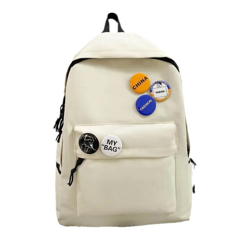 Backpack with Creative Badge Design