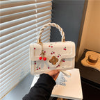 Playful Cherry Print Mini Satchel Handbag