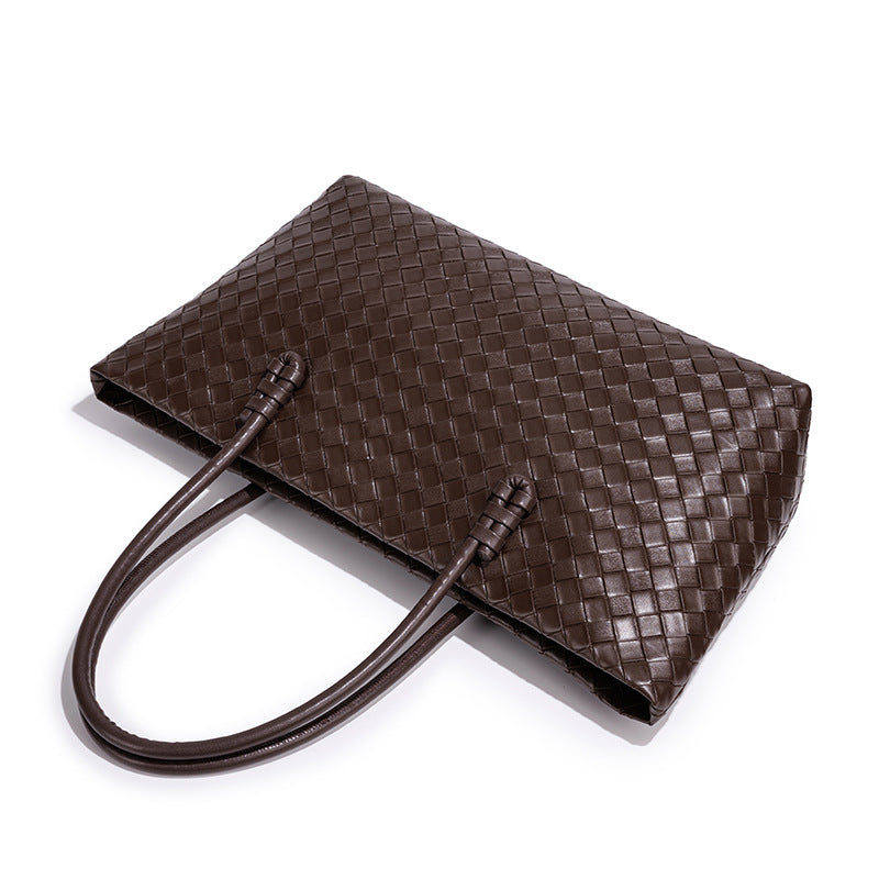 Woven Leather Tote Bag