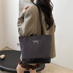Heart-Embellished Canvas Tote Bag