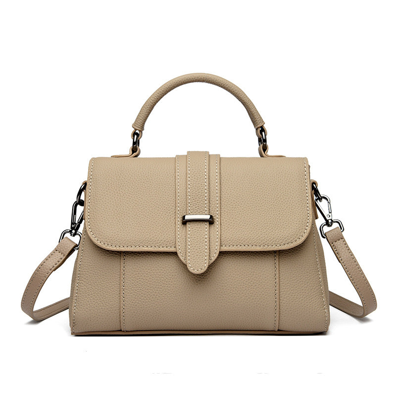 Elegant Leather Top Handle Handbag