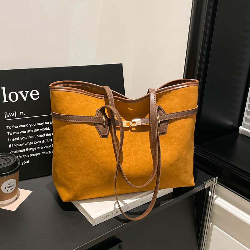 Women versatile tote bag made of soft suede-https://detail.1688.com/offer/1030214569567.html-Calm Wears-Braun-nothing-Calm Wears