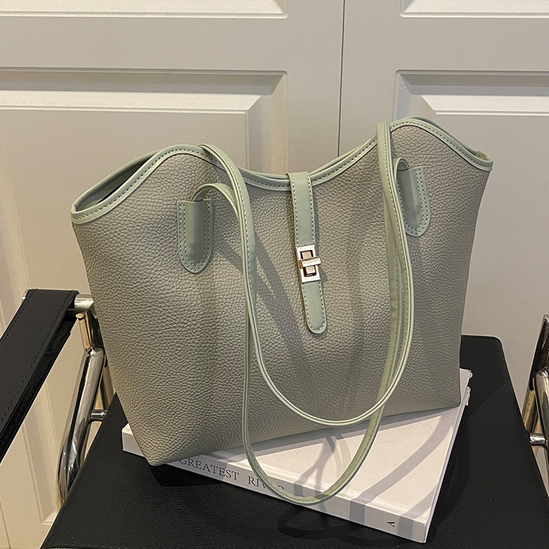 Ladies tote bag made of high-quality leather with elegant design-https://detail.1688.com/offer/981975684283.html-Calm Wears-Green-nothing-Calm Wears