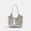Women’s fashionable tote bag with shiny surface-https://detail.1688.com/offer/973399469469.html-Calm Wears-Silver-nothing-Calm Wears