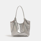 Women’s fashionable tote bag with shiny surface-https://detail.1688.com/offer/973399469469.html-Calm Wears-Silver-nothing-Calm Wears