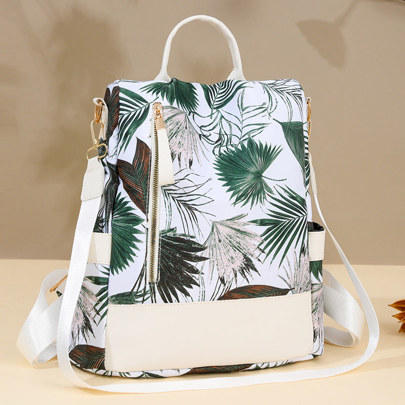 Floral Print Multi-Pocket Backpack