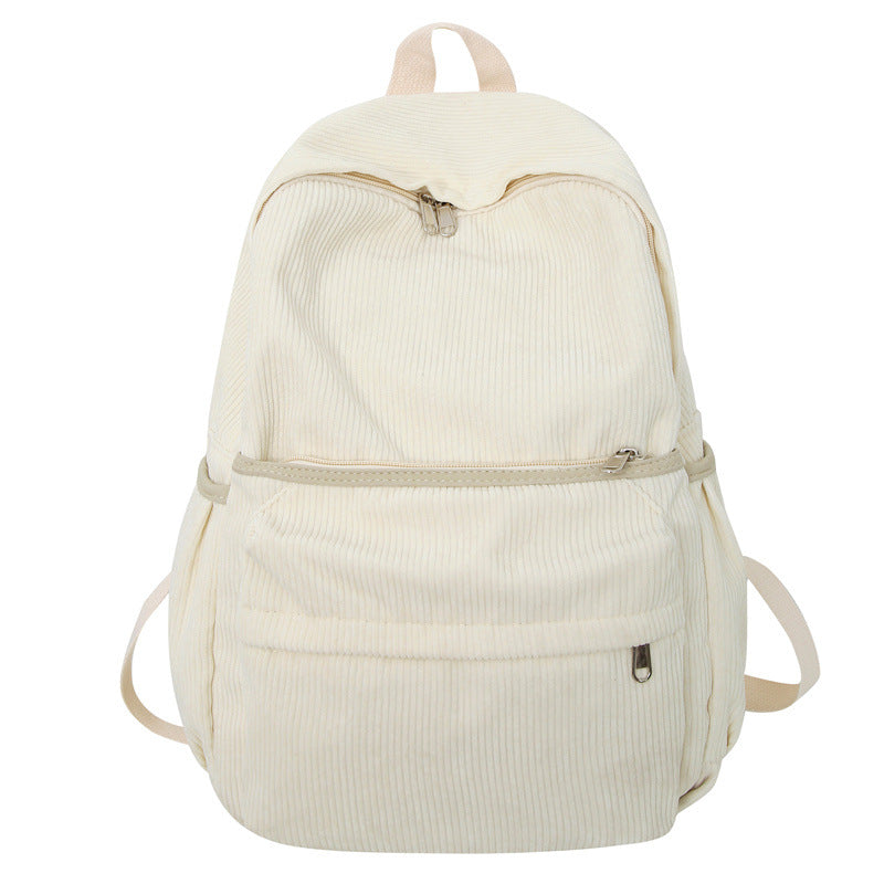 Cozy Corduroy School Backpack-https://detail.1688.com/offer/921502277821.html-Calm Wears-White-Calm Wears