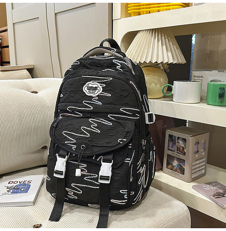 Fashion-Forward Utility School Backpack-https://detail.1688.com/offer/1059432200061.html-Calm Wears-Black-Calm Wears
