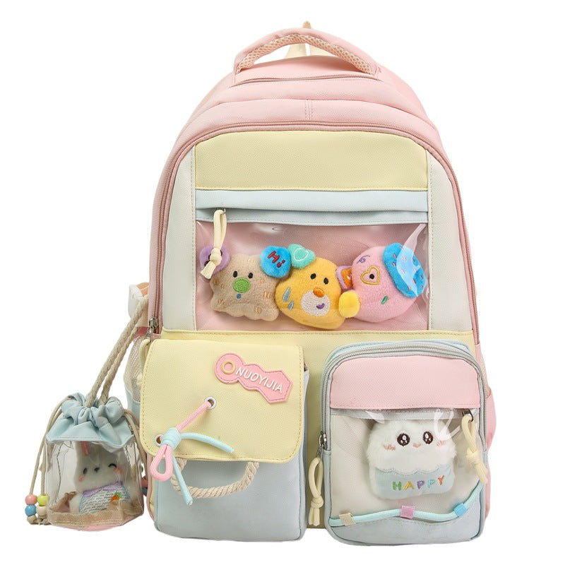 Cute Animal-Themed Multi-Pocket School Backpack-https://detail.1688.com/offer/942112880487.html-Calm Wears-Pink-Calm Wears