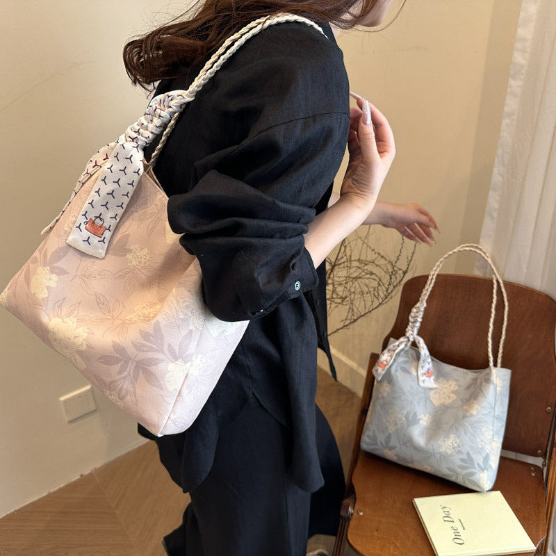 Floral Patterned Shoulder Tote Bag