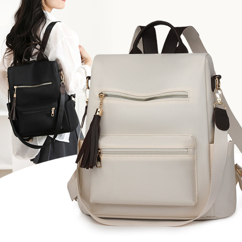 Elegant Multi-Pocket Backpack with Detachable Strap