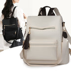 Elegant Multi-Pocket Backpack with Detachable Strap