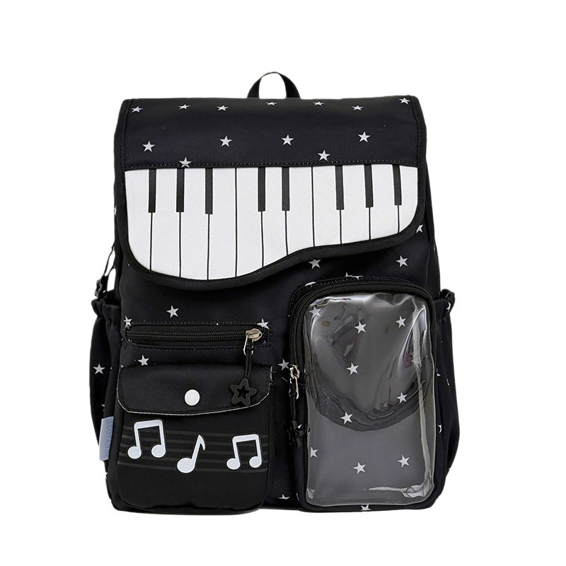 Piano-Themed Casual Backpack