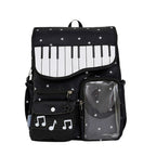 Piano-Themed Casual Backpack