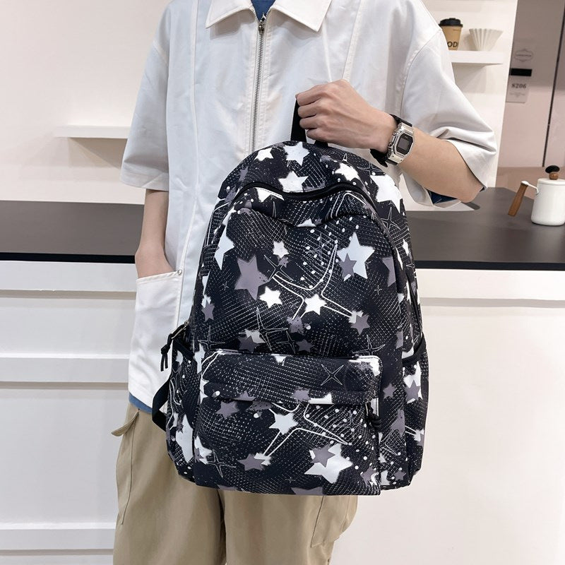 Star-Patterned School Backpack