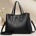 Ladies structured tote bag-https://detail.1688.com/offer/943709788101.html-Calm Wears-Black-30-Calm Wears
