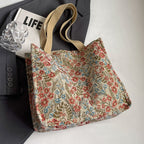 Women's tote bag with floral embroidery design and sturdy handles-https://detail.1688.com/offer/810077843072.html-Calm Wears-Rosa-nothing-Calm Wears