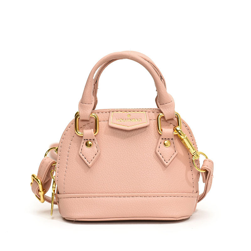 Women’s mini hobo bag made of textured synthetic leather with golden accents-https://detail.1688.com/offer/808008920548.html-Calm Wears-Rosa-nothing-Calm Wears