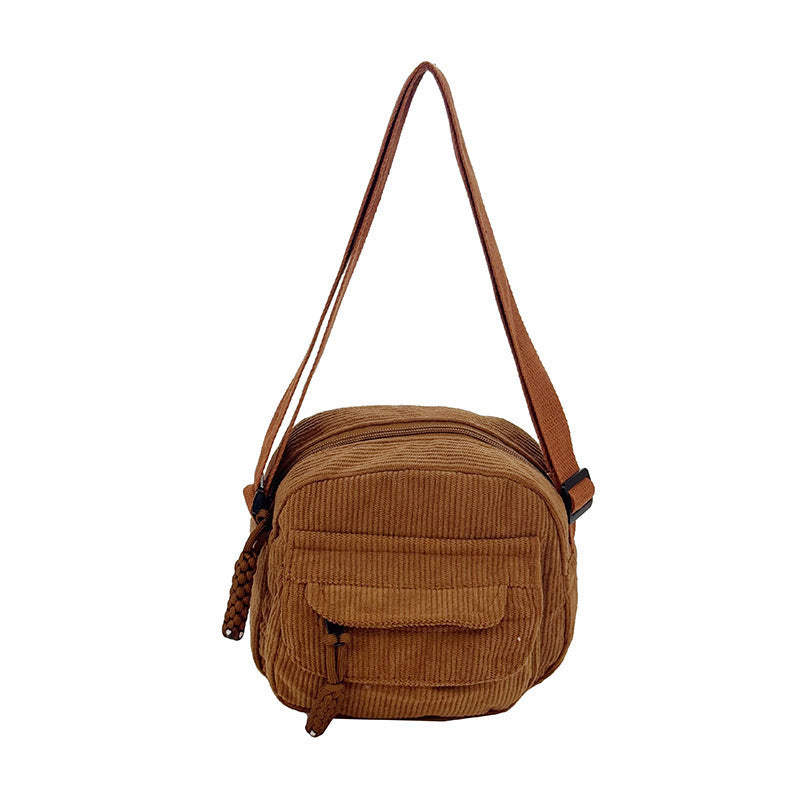 Compact Corduroy Crossbody Bag
