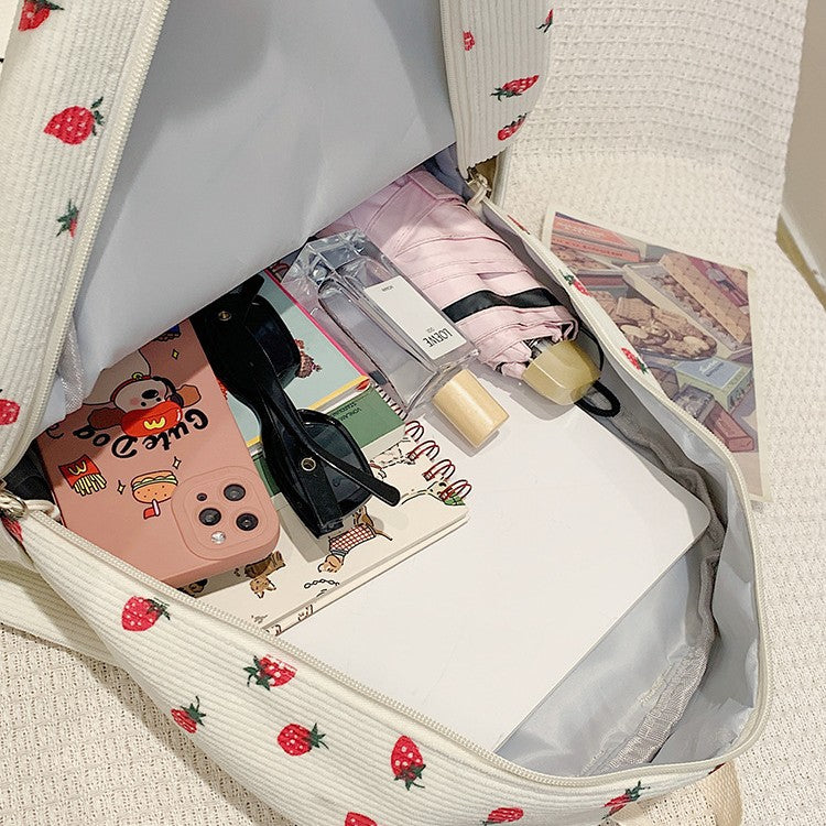 Backpack with Playful Strawberry Design