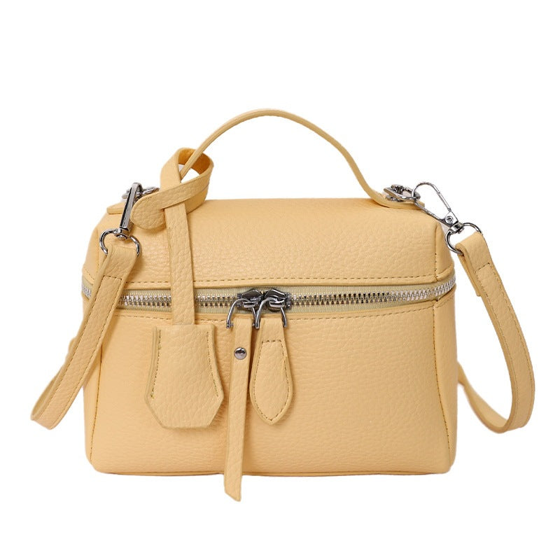 Women's practical shoulder bag with double zipper and versatile carrying strap-https://detail.1688.com/offer/1045895431228.html-Calm Wears-Yellow-nothing-Calm Wears