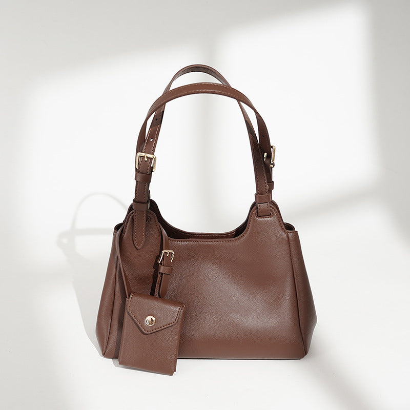 Women’s hobo bag made of high-quality leather with detachable mini-wallet-https://detail.1688.com/offer/1010315053397.html-Calm Wears-Coffee-26-Calm Wears