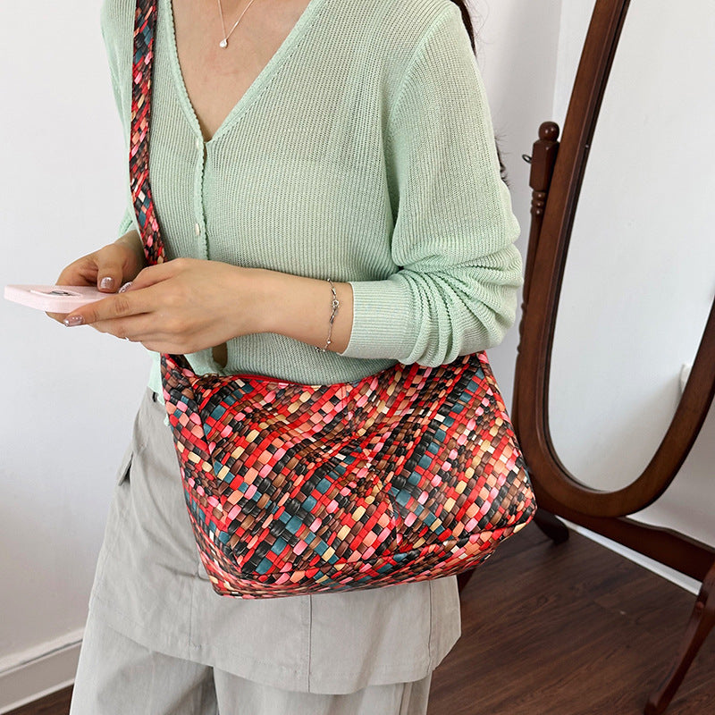 WoColorful Woven Hobo Bag