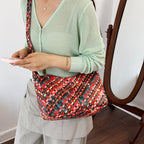 WoColorful Woven Hobo Bag