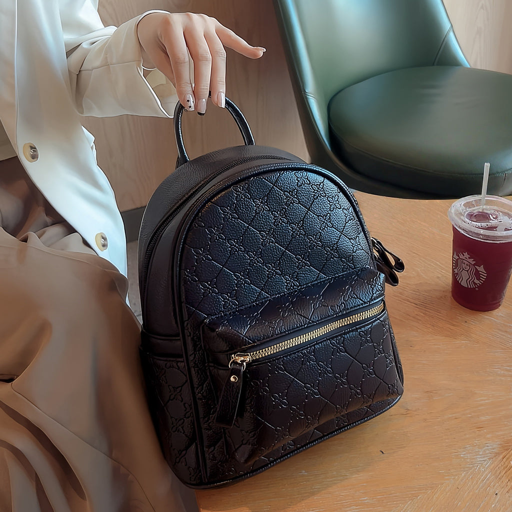 Floral Textured Mini Backpack